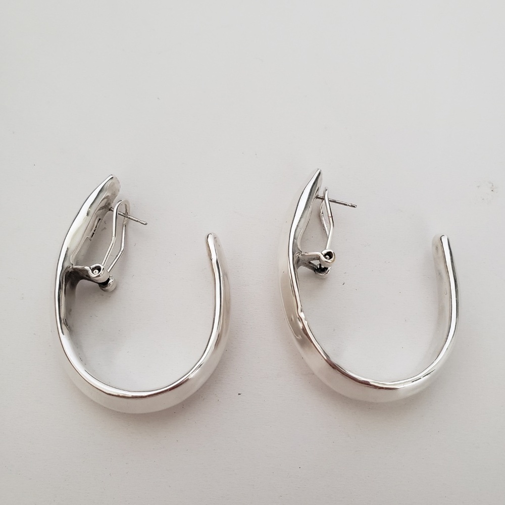 E&L Israel Sterling Silver Electroform Drop Earrings - Picture 4 of 8